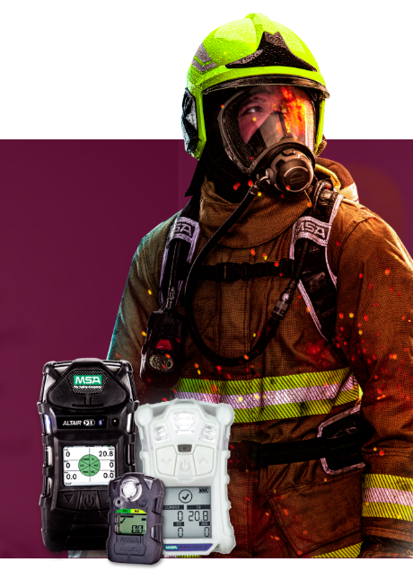 Especialista equipado con protección respiratoria MSA